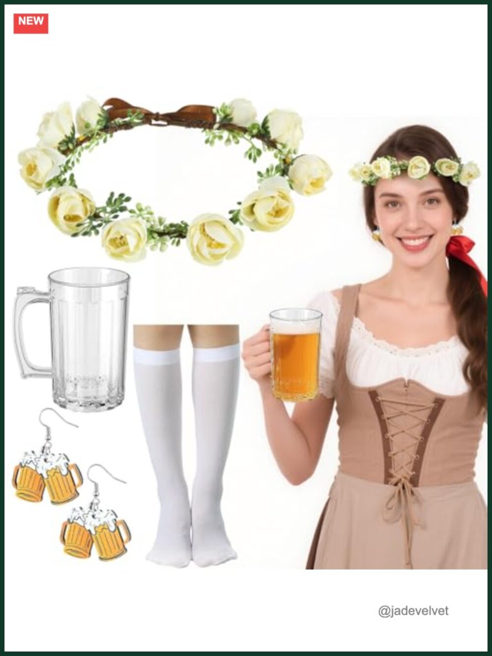 Oktoberfest Flower Headband Earrings Mug Socks Set